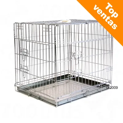 Jaula metálica para mascotas con bandeja extraíble. Esquina superior derecha con texto: Top ventas. Jaula metálica para mascotas con bandeja extraíble. Esquina superior derecha con texto: Top ventas.