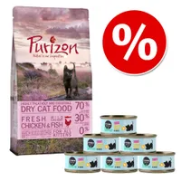 Probierset Kitten: Purizon 400 g & Cosma Nature 6 x 70 g - Set 2:  mit Hühnchen & Thunfisch