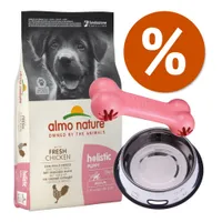 Welcome Kit Puppy & Junior Almo Nature Holistic - 12 Kg Holistic Medium Puppy Pollo + Kong + Ciotola