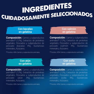 Felix Fantastic 80 x 85 g - Jumbopack - Mix de pescado (atún, salmón, bacalao, abadejo)