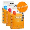 Set prova misto! Smilla Adult Crocchette per gatti 3 x 1 kg: Pollo, Manzo, Pesce