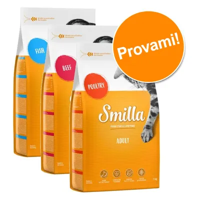 Set prova misto! Smilla Adult Crocchette per gatti - 3 x 1 kg: Pollo, Manzo, Pesce Set prova misto! Smilla Adult Crocchette per gatti - 3 x 1 kg: Pollo, Manzo, Pesce