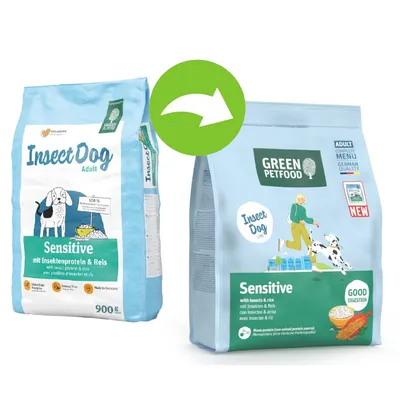 Green Petfood Sensitive Insecte & orez - 2 x 10 kg