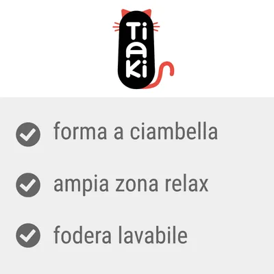 Tiaki. forma a ciambella, ampia zona relax, fodera lavabile
