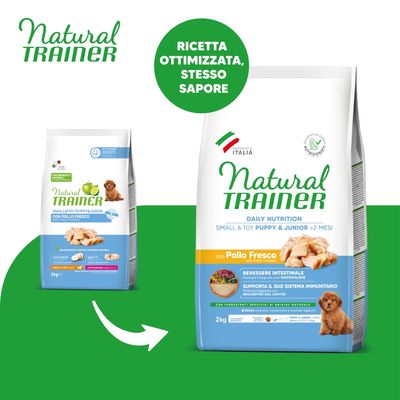 Natural Trainer Puppy & Junior Small & Toy con Pollo fresco