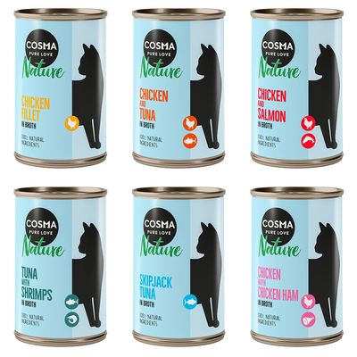 Lot Cosma Nature 12 x 140 g lot mixte I : 6 saveurs