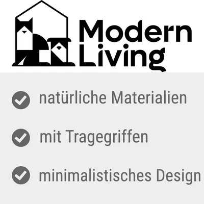 Modern Living. Натуральные материалы, с ручками для переноски, минималистичный дизайн.