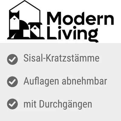 Modern Living. Сизалевые столбы для когтеточки, съемные лежаки, с проходами.
