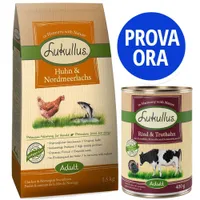 Provalo! Set misto Lukullus - 1,5 kg Canard de Barbarie & Agnello + 6 x 400 g  Cuori di Tacchino & Oca