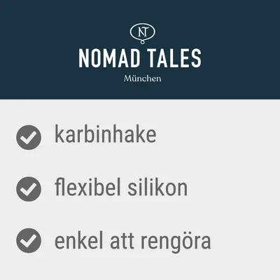 Nomad Tales München. Karbinhake, flexibel silikon, enkel att rengöra.