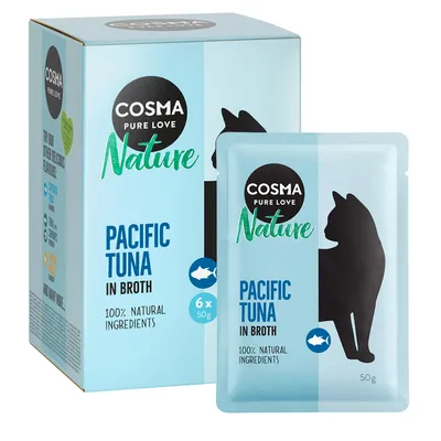 Sparepakke: 18 x 50 g Cosma Nature portionsposer - Stillehavstun
