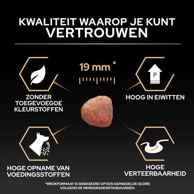 Kroket met een diameter van 19 mm, zonder toegevoegde kleurstoffen, hoog eiwitgehalte, hoge opname van voedingsstoffen en hoge verteerbaarheid. Kwaliteit waarop u kunt vertrouwen.