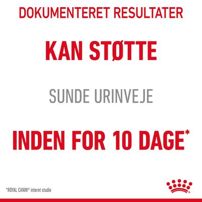 Dokumenteret resultater. Kan støtte sunde urinveje inden for 10 dage. *ROYAL CANIN intern studie