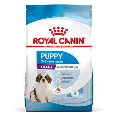 Puppy food for 2-8 months, giant breed, adult weight over 45 kg. Features strong immune system support and intense growth controlled energy. Stage 3. Puppy food for 2-8 months, giant breed, adult weight over 45 kg. Features strong immune system support and intense growth controlled energy. Stage 3.