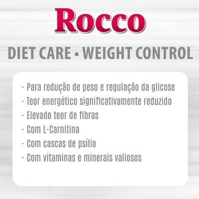 Rocco DietCare Weight Control, baixo em energia, vaca e frango, 400g. Alimento para cães com controlo de peso.