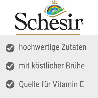 Schesir. Hochwertige Zutaten, mit köstlicher Brühe, Quelle für Vitamin E.