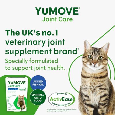 YuMOVE Joint Care. The UK’s no.1 veterinary joint supplement brand. Specially formulated to support joint health. Added fish oil. Sprinkle onto food. Powered by ActivEase green lipped mussel.