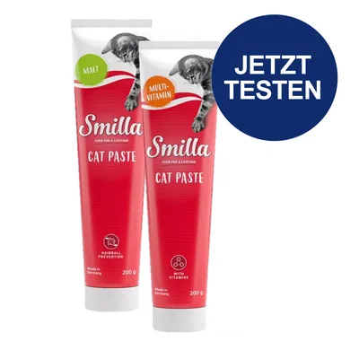Smilla Cat Paste, 200g Tuben: Malt für Haarballenprävention, Multivitamin mit Vitaminen. Made in Germany. Jetzt testen. Smilla Cat Paste, 200g Tuben: Malt für Haarballenprävention, Multivitamin mit Vitaminen. Made in Germany. Jetzt testen.