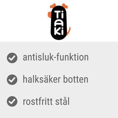 Tiaki, antisluk-funktion, halksäker botten, rostfritt stål