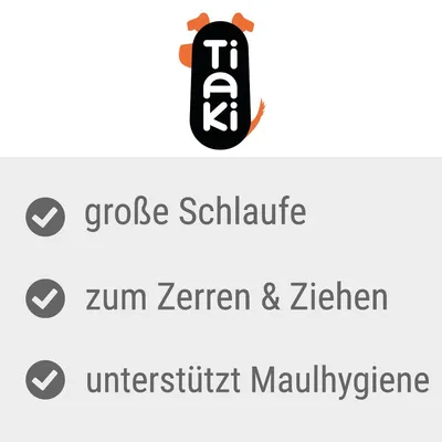 Tiaki. Grosse Schlaufe, zum Zerren & Ziehen, unterstützt Maulhygiene.