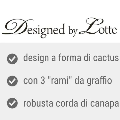 Designed by Lotte. Design a forma di cactus, con 3 'rami' da graffio, robusta corda di canapa.