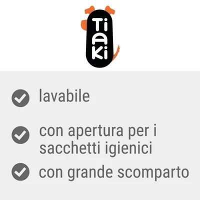 Tiaki, lavabile, con apertura per i sacchetti igienici, con grande scomparto