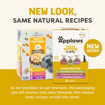 Applaws Taste Toppers Trial Pack 6 x 85g - Chicken Selection in Jelly (3 Varieties)