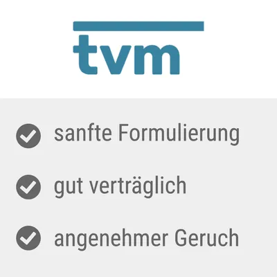 tvm. Sanfte Formulierung, gut verträglich, angenehmer Geruch. tvm. Sanfte Formulierung, gut verträglich, angenehmer Geruch.