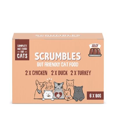 Scrumbles Meat in Jelly Variety Pack Wet Cat Food Saver Pack: 12 x 80g