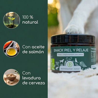 Wolfsbacher Natur Piel y pelaje snacks para perros