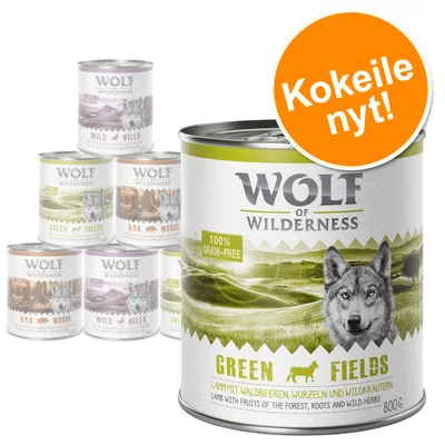 Wolf of Wilderness Green Fields 800 g koiran märkäruoka, 100 % grain-free. Näkyvissä myös muita makuja: Wild Hills, Oak Woods. Oranssi merkki: Kokeile nyt! Wolf of Wilderness Green Fields 800 g koiran märkäruoka, 100 % grain-free. Näkyvissä myös muita makuja: Wild Hills, Oak Woods. Oranssi merkki: Kokeile nyt!