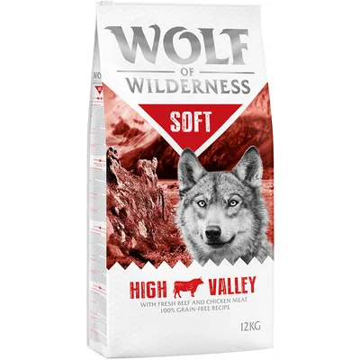 Wolf of Wilderness Soft High Valley, 12kg, με φρέσκο βοδινό και κοτόπουλο, 100% χωρίς δημητριακά σύνθεση.