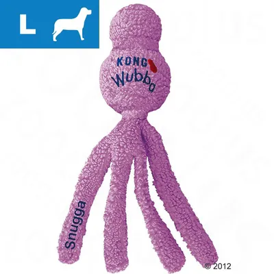 Zabawka dla psa KONG Wubba Snugga, rozmiar L, fioletowa, z widocznymi napisami: KONG, Wubba, Snugga. Materiał pluszowy. Zabawka dla psa KONG Wubba Snugga, rozmiar L, fioletowa, z widocznymi napisami: KONG, Wubba, Snugga. Materiał pluszowy.