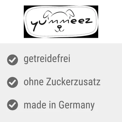 Yummeez. Getreidefrei, ohne Zuckerzusatz, made in Germany.