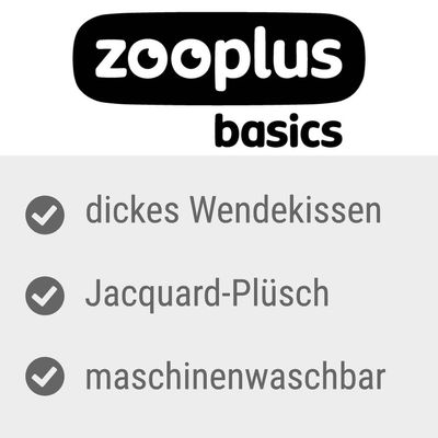 Zooplus Basics. Dickes Wendekissen, Jacquard-Plüsch, maschinenwaschbar.