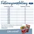 Tableau d’alimentation pour chiens Happy Dog : poids de 11 à 80 kg, ration quotidienne de 150 à 670 g. Texte en allemand. Paquet et boîte Happy Dog visibles en bas à droite.