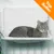 Grau getigerte Katze liegt auf weißem Heizungsbett. Oben rechts orange Banner mit Text: Top Seller. Grau getigerte Katze liegt auf weißem Heizungsbett. Oben rechts orange Banner mit Text: Top Seller.