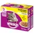 Whiskas Geflügel Auswahl in Gelee, 1+ Jahre, 12 x 100 g. Text vizibil: 100% komplett & ausgewogen. Sortimente: Huhn, Ente, Geflügel, Pute. Ambalaj cu imagine pisică și porție hrană.
