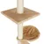 Cat tree with beige plush cover, square platform and round hammock, sisal-wrapped post.