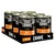 Crave wet dog food, 6 x 400g cans in tray. Visible text: Crave, Satisfy Their Nature, 100%, high protein, chicken and poultry icons. Packaging shows wolf eyes graphic.