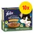 Purina Felix Naturally Delicious, Geschmacksvielfalt von der Wiese, mit Gemüse in Gelee. Ohne Farbstoffe. 10x Portionen, Truthahn mit Karotten, Ente mit grünen Bohnen.
