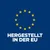 Hergestellt in der EU. Text unter einem Kreis aus gelben Sternen auf blauem Hintergrund.