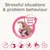 Pocket sized spray for stressful situations and problem behaviour, effective for 5 hours. Image shows a hand holding the spray bottle with related icons below.
