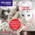 Feliway Friends product image showing a diffuser and text: 'Calming', 'Pheromone detection and connection to the cat’s brain', and 'Pheromones in air'.