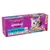 Whiskas La Carte du Pêcheur en gelée, assortiment au saumon, cabillaud, truite, poissons blancs, lot de 4 x 100 g, emballage violet avec photo de chat et gamelle de nourriture.
