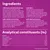 Tabella ingredienti: agnello, pollo, carote, anatra, tacchino, manzo, pollame. Analisi nutrizionale: proteine 7,3 %, grassi 4,2 %, fibre 0,25 %, umidità 84,5 %, calcio 0,29 %, fosforo 0,18 %.
