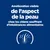 Amélioration visible de l’aspect de la peau chez les chiens souffrant d’intolérances alimentaires, texte en français avec un pictogramme de poil et peau.
