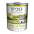 Wolf of Wilderness Green Fields, 100% grain-free, lammas metsämarjoilla, juurilla ja villiyrteillä, 800 g tölkki. Englanninkielinen teksti: lamb with fruits of the forest, roots and wild herbs.