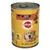 Tin showing chunks in gravy with beef, made with natural ingredients, 100% recyclable. Pedigree branding visible.