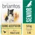 briantos BONNE ACCEPTATION SENIOR, avec poulet & riz, 14 kg, disponible aussi en 1 kg. Texte visible sur l’emballage de croquettes pour chien senior.